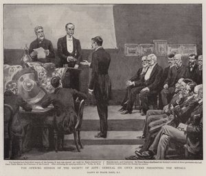 The Opening Session of the Society of Arts, General Sir Owen Burne Presenting the Medals